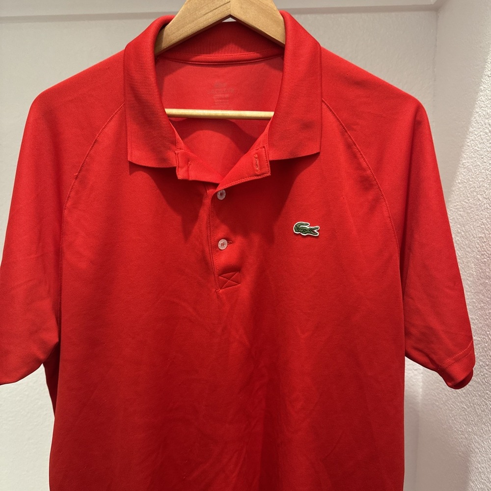 Lacoste Sport Men's Performance Polo Tennis Red Size 6 XL Gator Logo